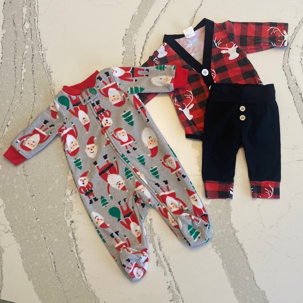 TWO Christmas outfits, Size 3 month